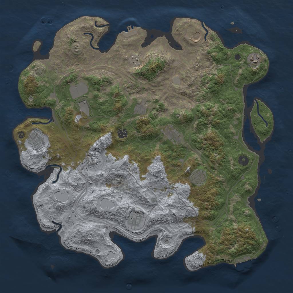Rust Map: Procedural Map, Size: 4250, Seed: 240736395, 19 Monuments