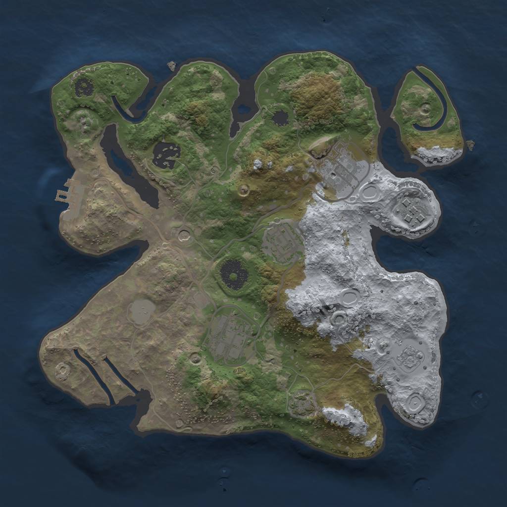 Rust Map: Procedural Map, Size: 2700, Seed: 110672403, 12 Monuments