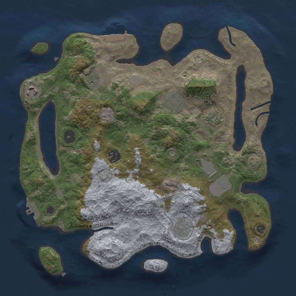 Rust Map: Procedural Map, Size: 3500, Seed: 1939739679, 16 Monuments