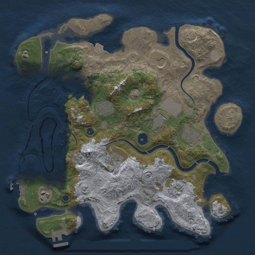 Rust Map: Procedural Map, Size: 3500, Seed: 1846277533, 15 Monuments