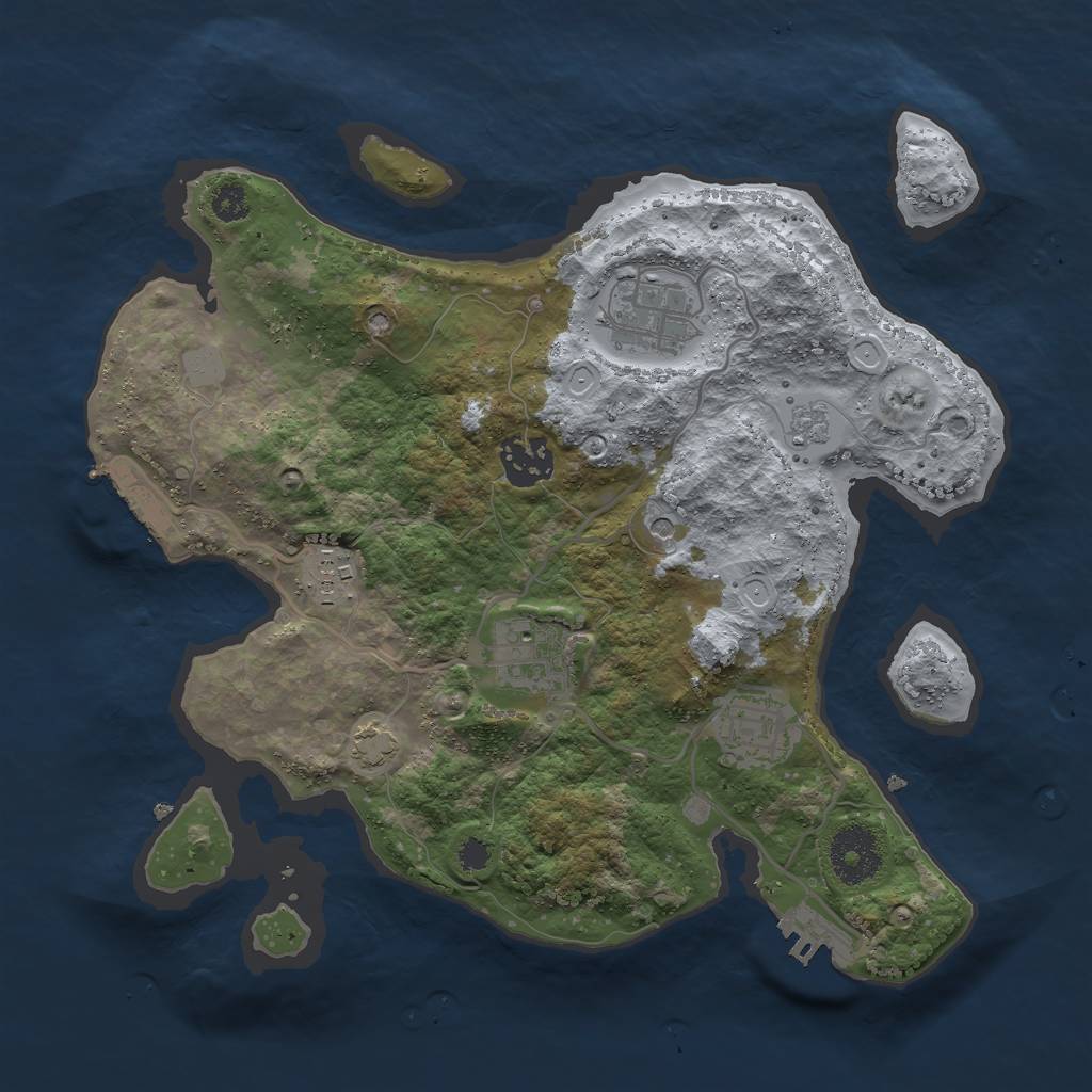 Rust Map: Procedural Map, Size: 3000, Seed: 3897560, 13 Monuments