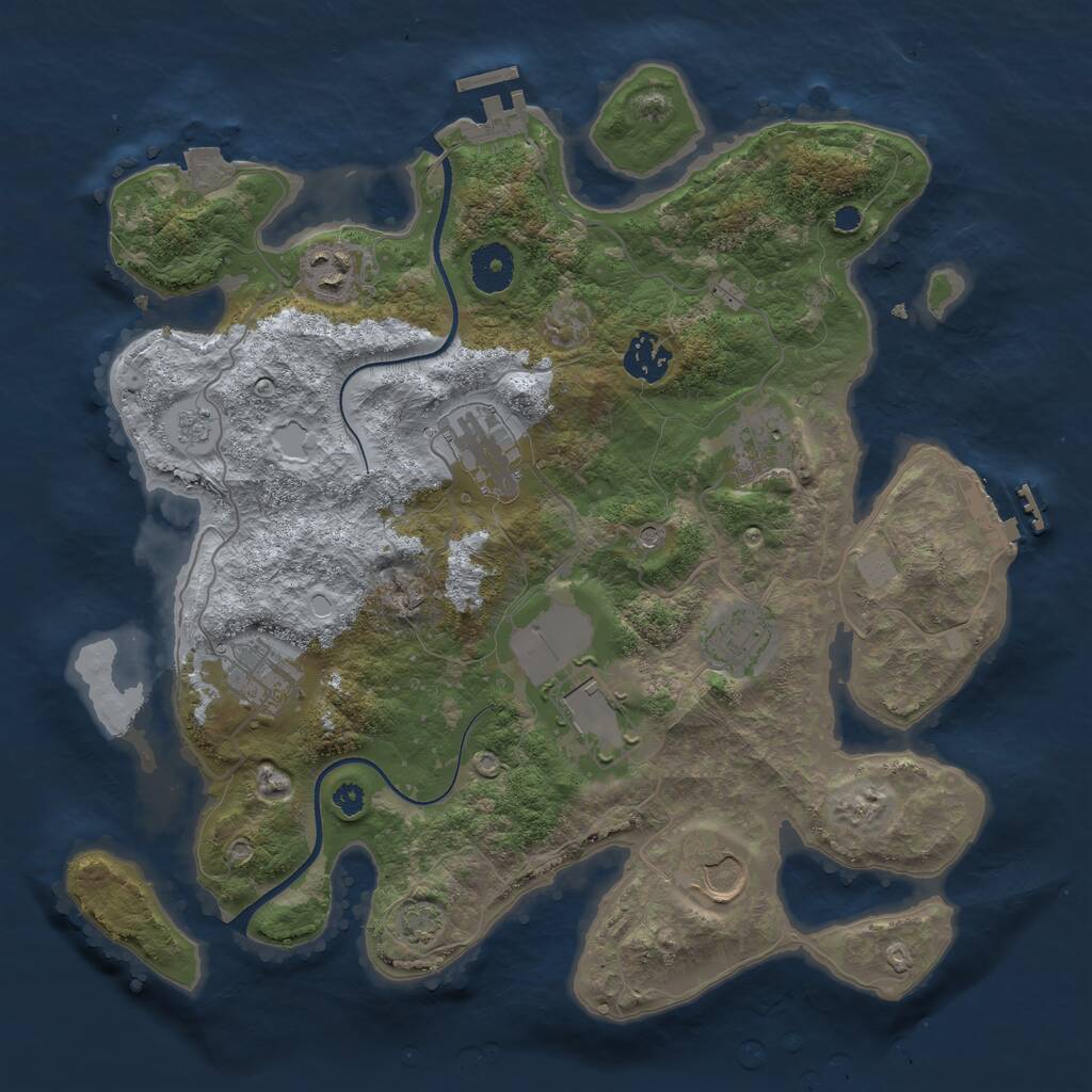 Rust Map: Procedural Map, Size: 3500, Seed: 1602209097, 14 Monuments
