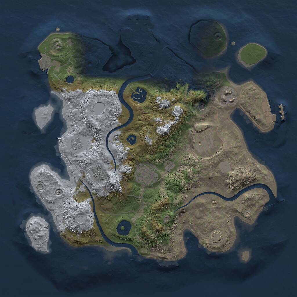 Rust Map: Procedural Map, Size: 3000, Seed: 14440, 11 Monuments