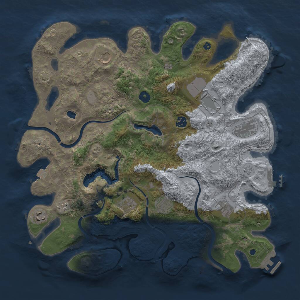 Rust Map: Procedural Map, Size: 4000, Seed: 285183717, 15 Monuments