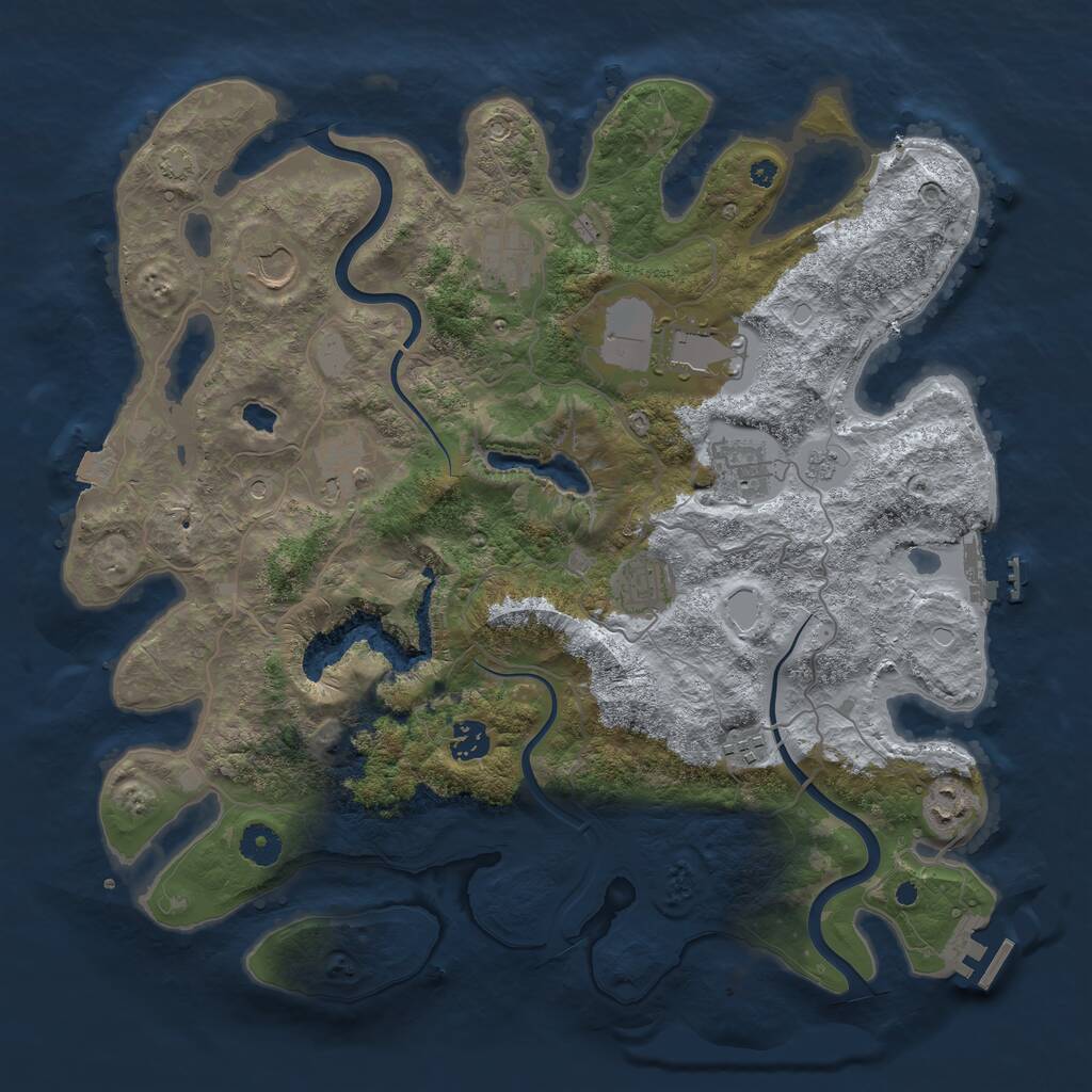 Rust Map: Procedural Map, Size: 4000, Seed: 285183717, 15 Monuments