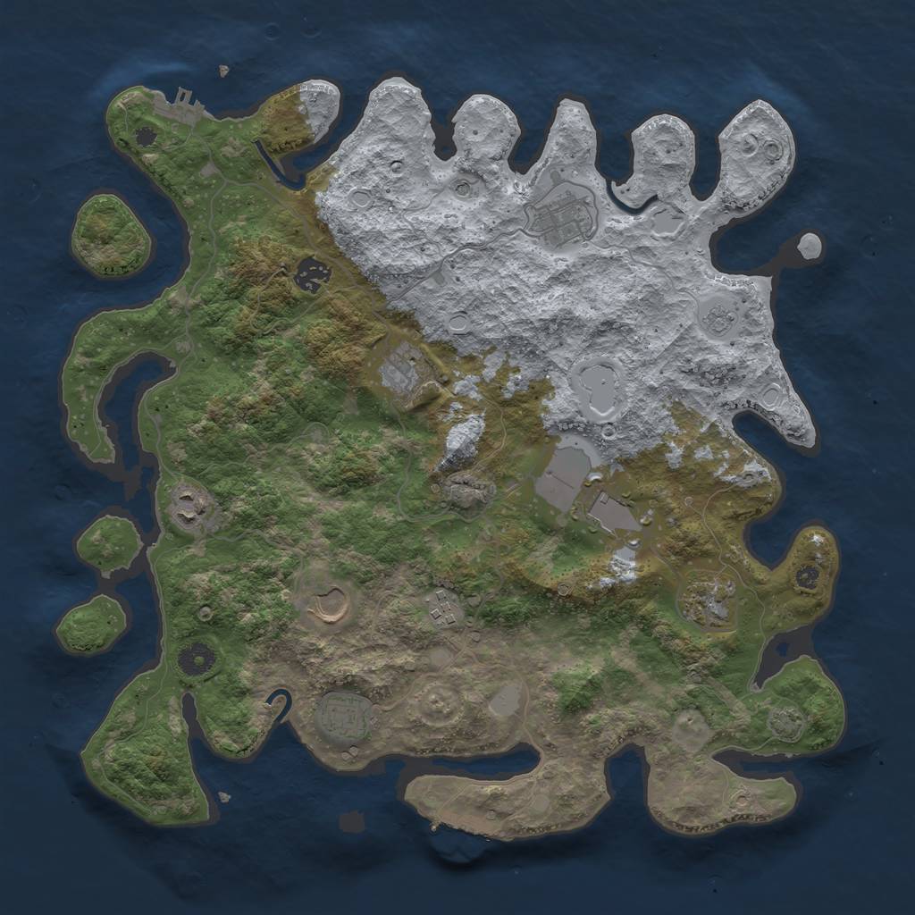 Rust Map: Procedural Map, Size: 3950, Seed: 56325452, 17 Monuments