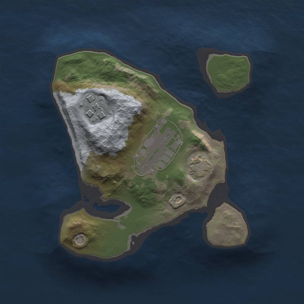 Rust Map: Barren, Size: 1700, Seed: 126162244, 5 Monuments