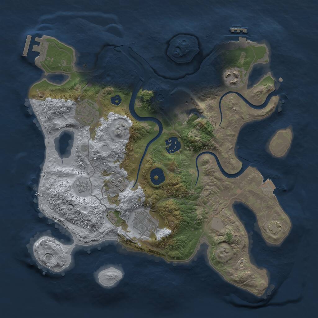 Rust Map: Procedural Map, Size: 3000, Seed: 13169, 12 Monuments