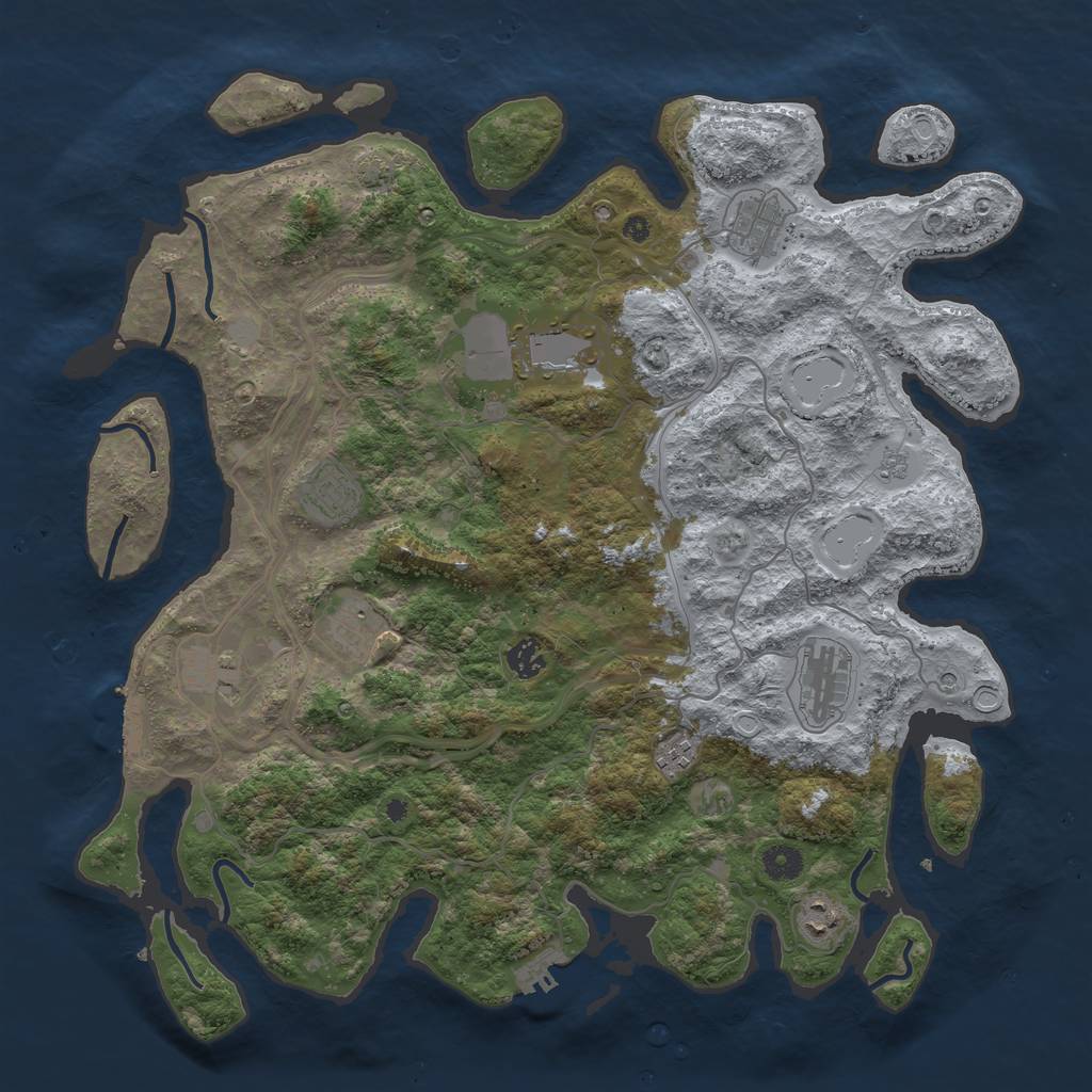 Rust Map: Procedural Map, Size: 4250, Seed: 35324986, 17 Monuments