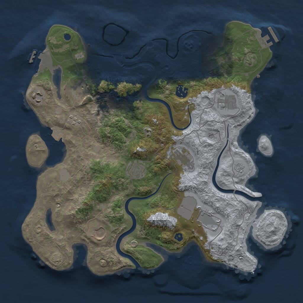 Rust Map: Procedural Map, Size: 3600, Seed: 12421696, 15 Monuments