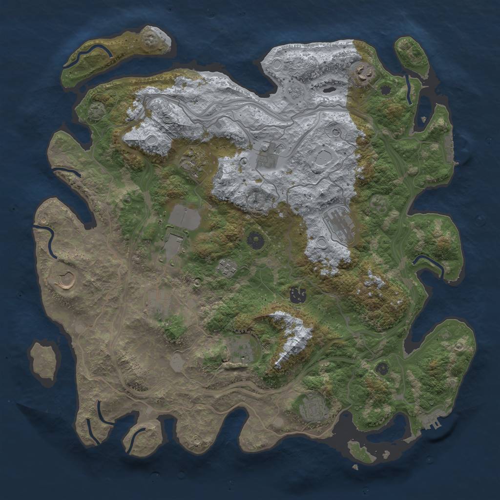 Rust Map: Procedural Map, Size: 4250, Seed: 614950297, 19 Monuments