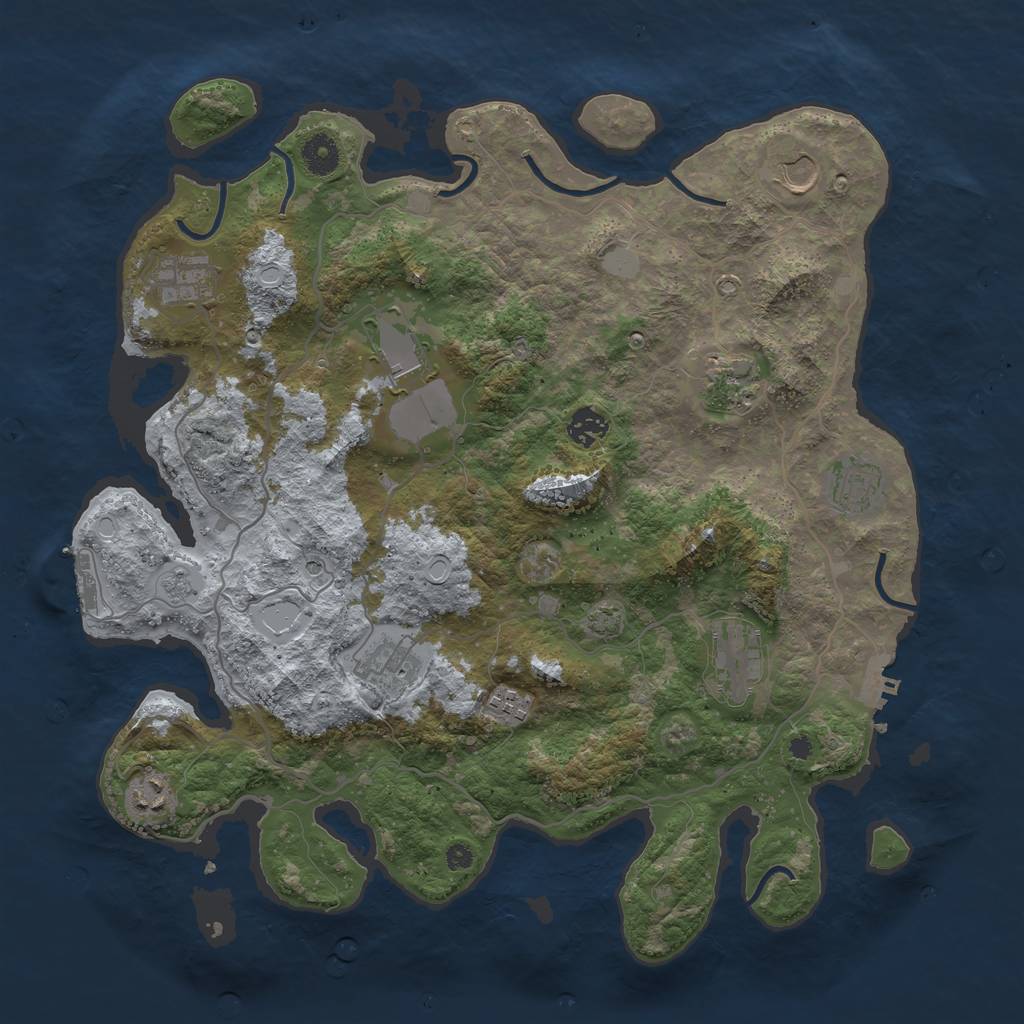 Rust Map: Procedural Map, Size: 4000, Seed: 1895725816, 18 Monuments