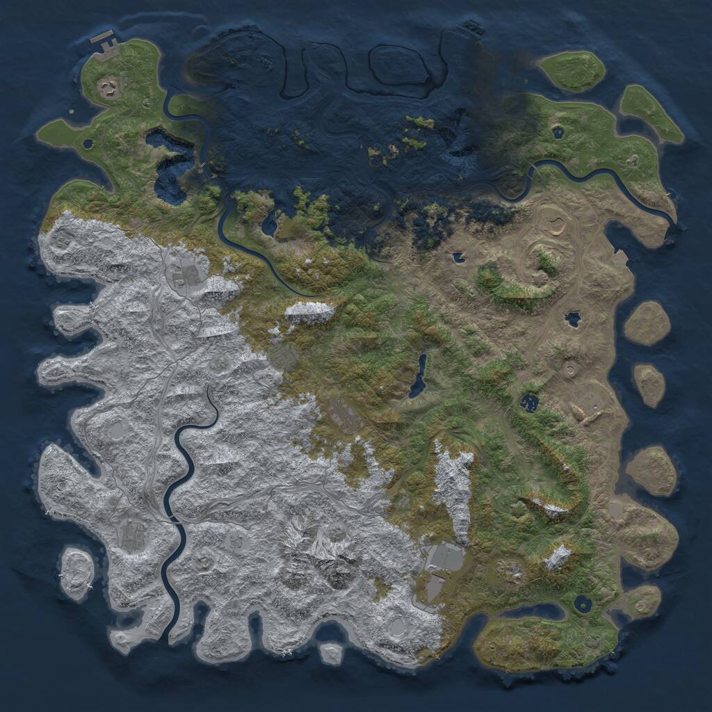 Rust Map: Procedural Map, Size: 6000, Seed: 1334844567, 17 Monuments