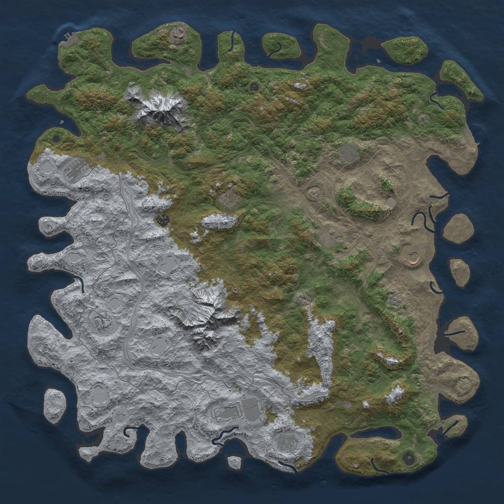 Rust Map: Procedural Map, Size: 6000, Seed: 1334844567, 19 Monuments
