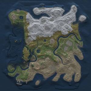 Thumbnail Rust Map: Procedural Map, Size: 3750, Seed: 95806177, 14 Monuments