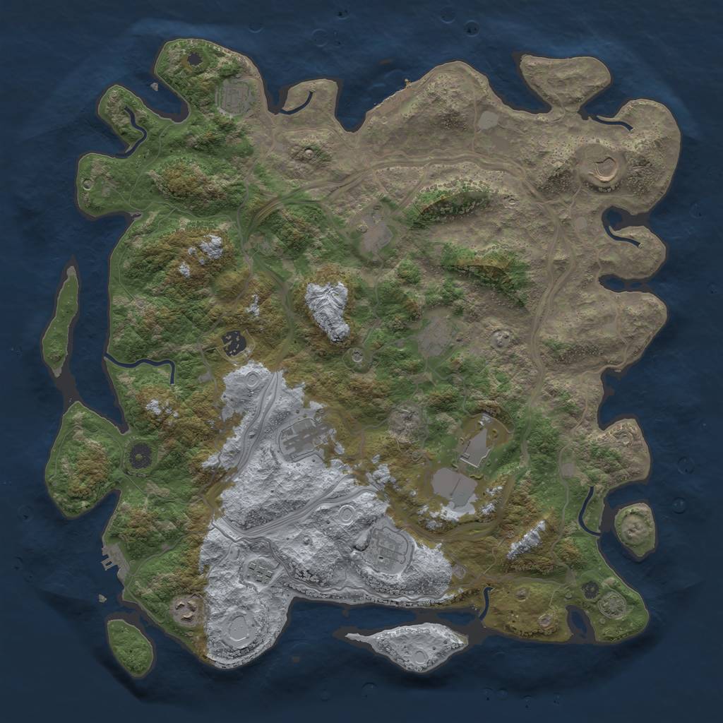 Rust Map: Procedural Map, Size: 4400, Seed: 18052023, 17 Monuments