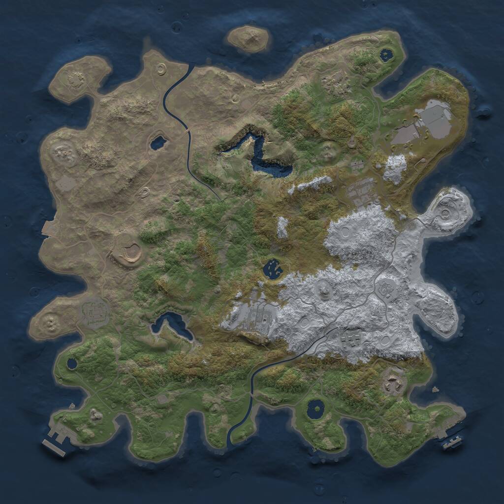 Rust Map: Procedural Map, Size: 4000, Seed: 1493185267, 15 Monuments
