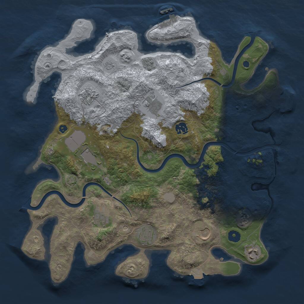 Rust Map: Procedural Map, Size: 3750, Seed: 559224212, 15 Monuments