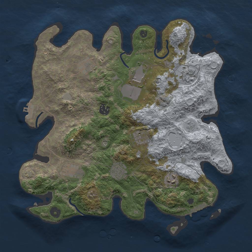 Rust Map: Procedural Map, Size: 3500, Seed: 99175837, 16 Monuments