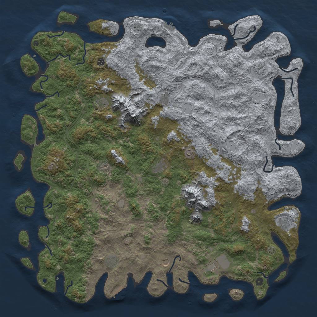 Rust Map: Procedural Map, Size: 6000, Seed: 1653893067, 19 Monuments