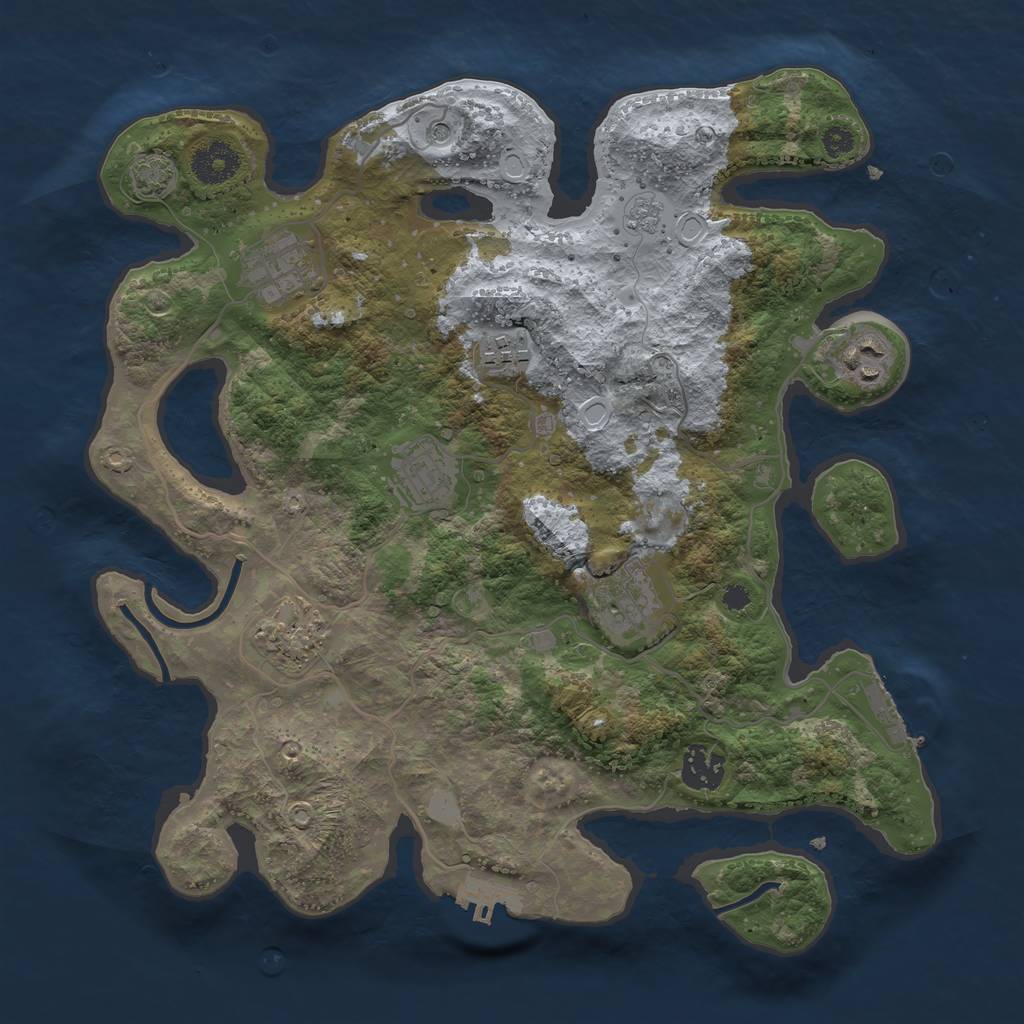 Rust Map: Procedural Map, Size: 3400, Seed: 932229805, 15 Monuments