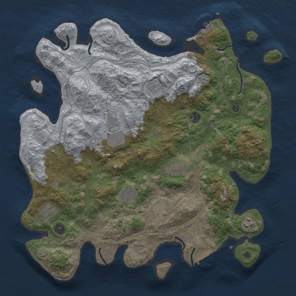 Rust Map: Procedural Map, Size: 4250, Seed: 282045597, 17 Monuments