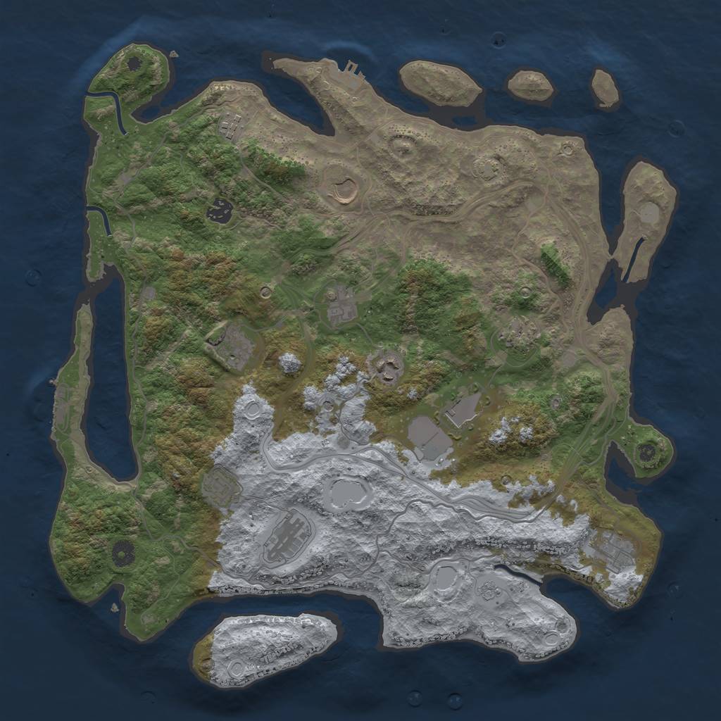 Rust Map: Procedural Map, Size: 4250, Seed: 2010774443, 19 Monuments