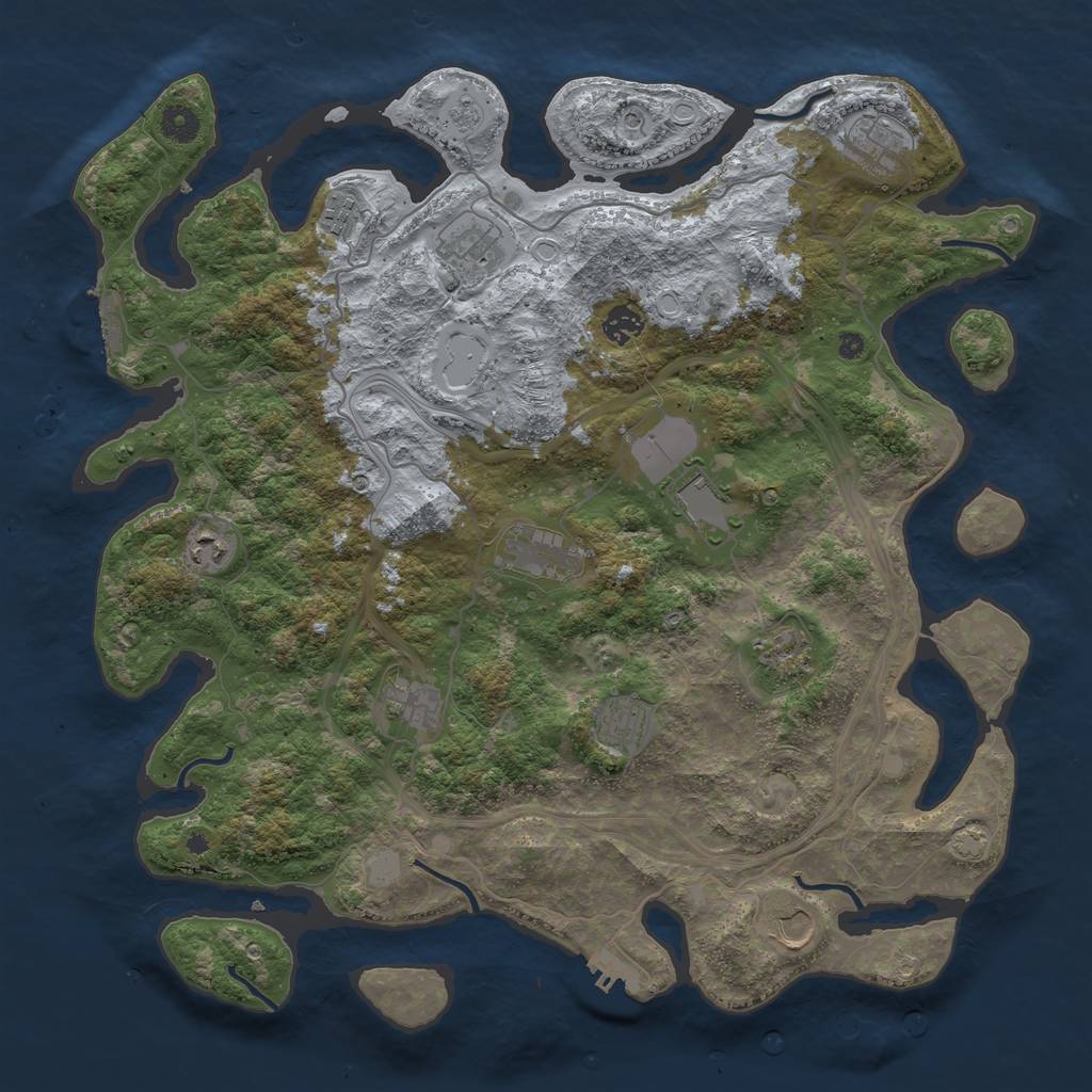 Rust Map: Procedural Map, Size: 4250, Seed: 258000126, 19 Monuments