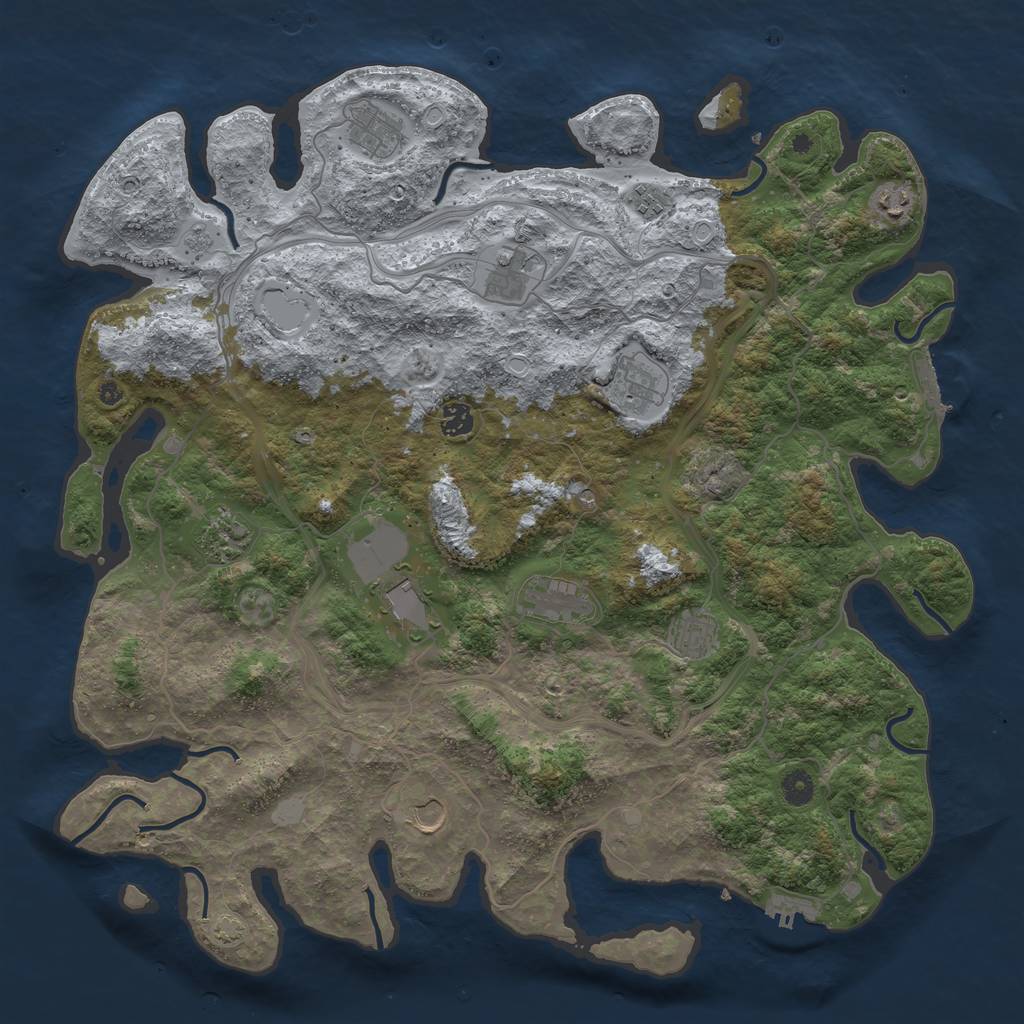 Rust Map: Procedural Map, Size: 4500, Seed: 69552, 19 Monuments