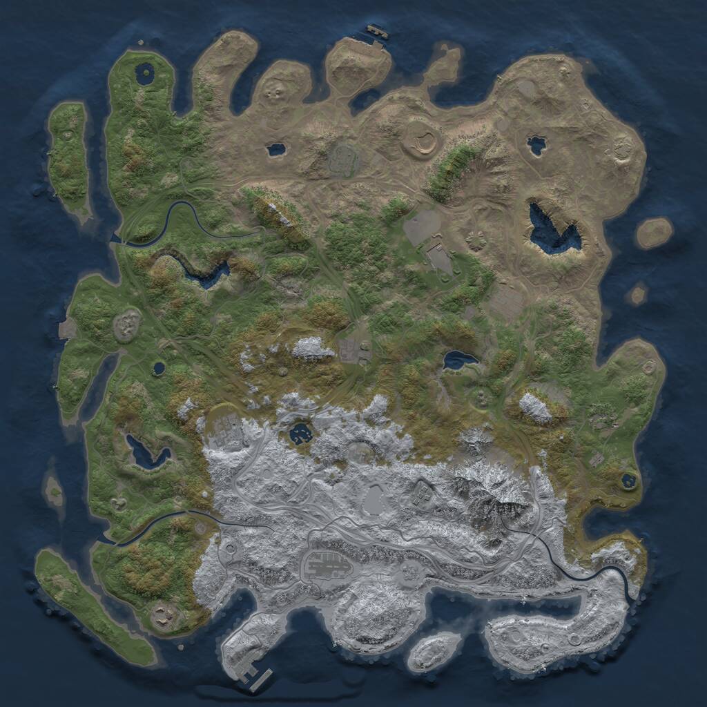 Rust Map: Procedural Map, Size: 5000, Seed: 195680231, 17 Monuments