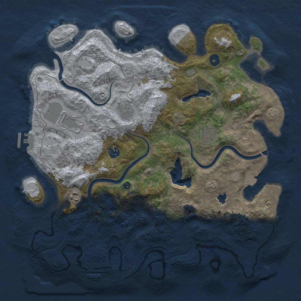 Rust Map: Procedural Map, Size: 4000, Seed: 276779294, 12 Monuments