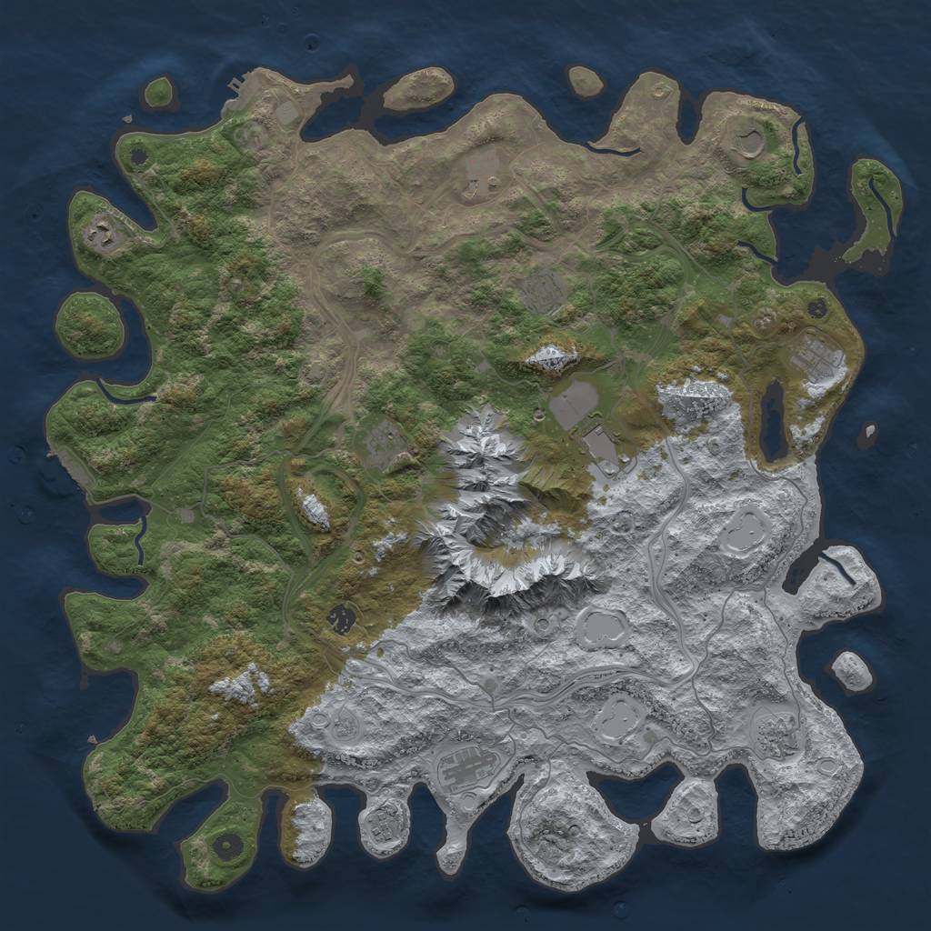 Rust Map: Procedural Map, Size: 5000, Seed: 61391986, 19 Monuments
