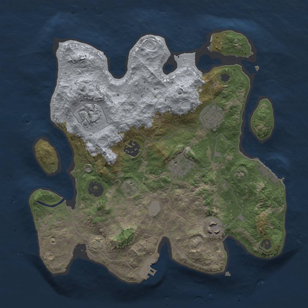 Rust Map: Procedural Map, Size: 3000, Seed: 1030738342, 12 Monuments