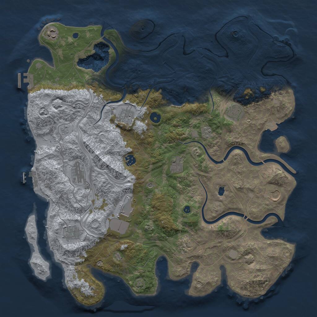 Rust Map: Procedural Map, Size: 4400, Seed: 2013200, 17 Monuments