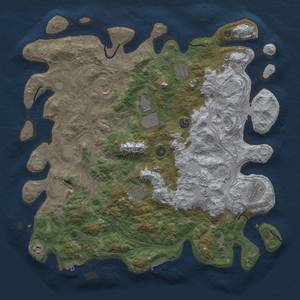 Thumbnail Rust Map: Procedural Map, Size: 4500, Seed: 51262512, 18 Monuments