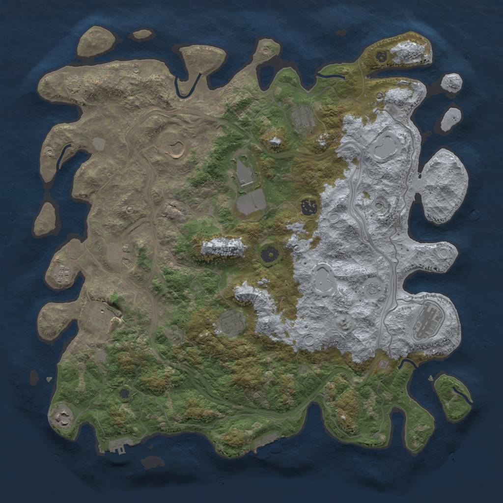 Rust Map: Procedural Map, Size: 4500, Seed: 51262512, 18 Monuments