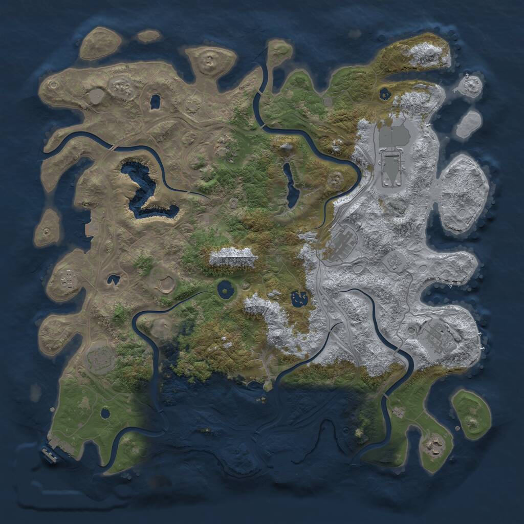 Rust Map: Procedural Map, Size: 4500, Seed: 51262512, 15 Monuments