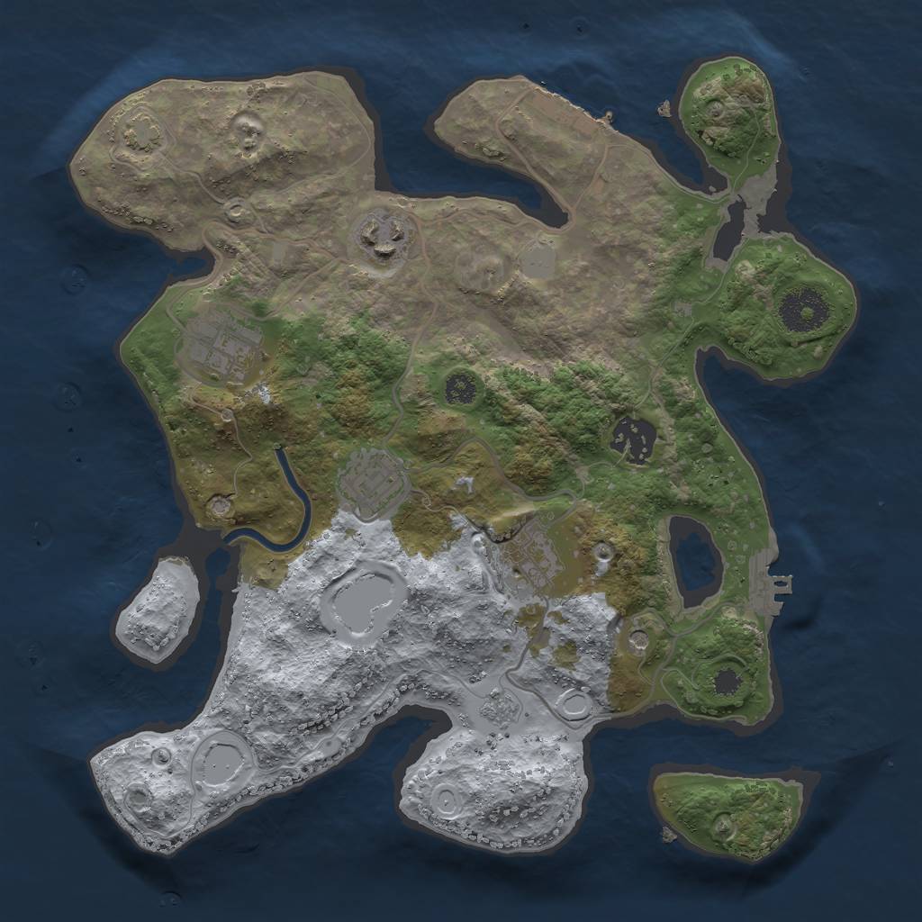 Rust Map: Procedural Map, Size: 3000, Seed: 9822, 13 Monuments