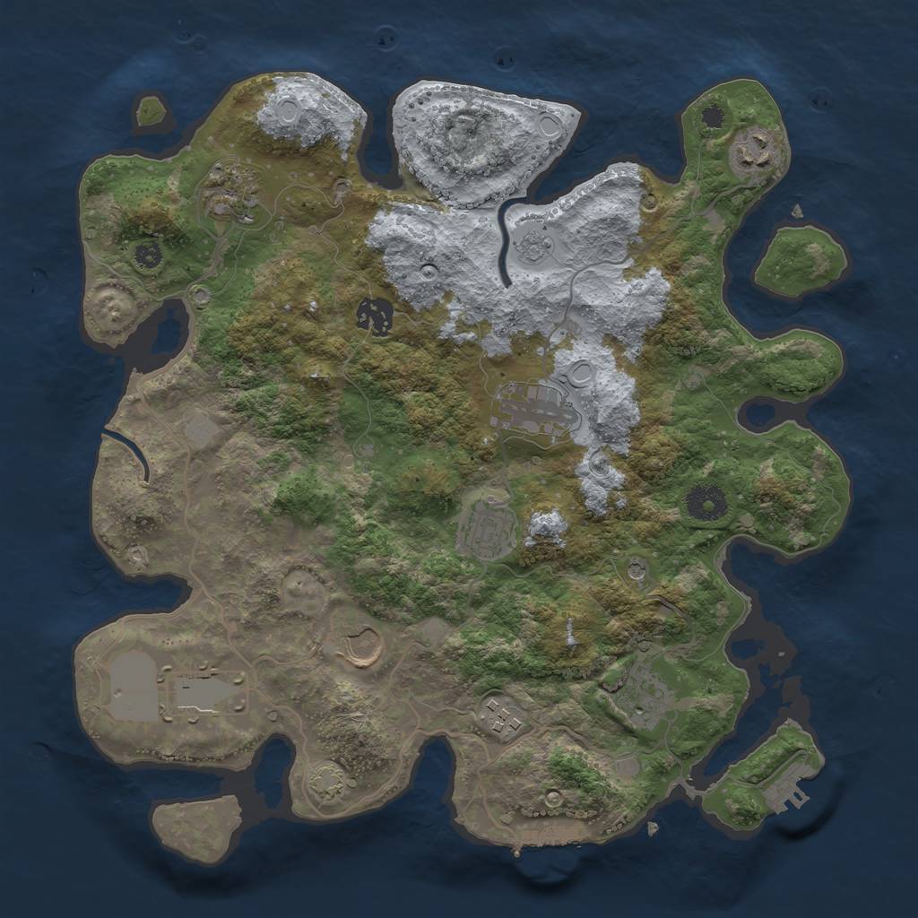 Rust Map: Procedural Map, Size: 3500, Seed: 2128333506, 17 Monuments