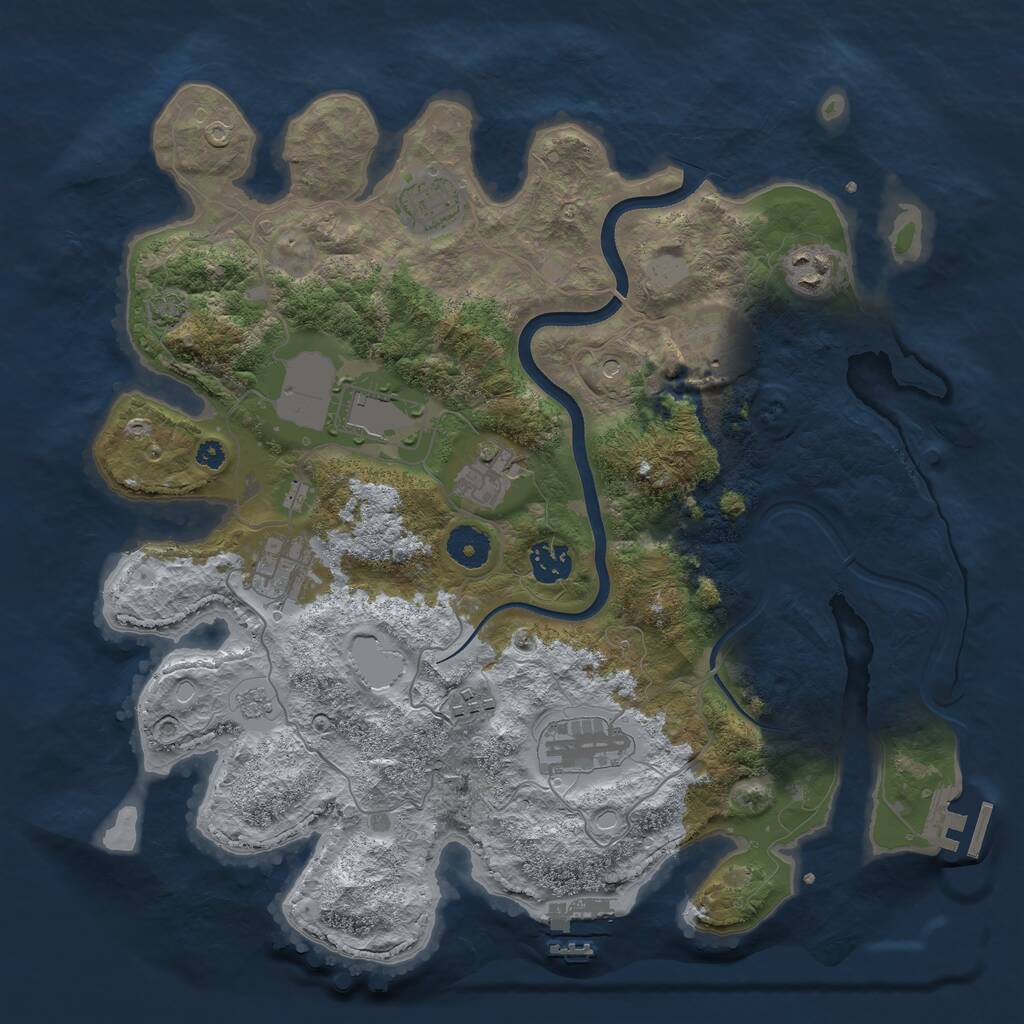 Rust Map: Procedural Map, Size: 3650, Seed: 53848732, 15 Monuments