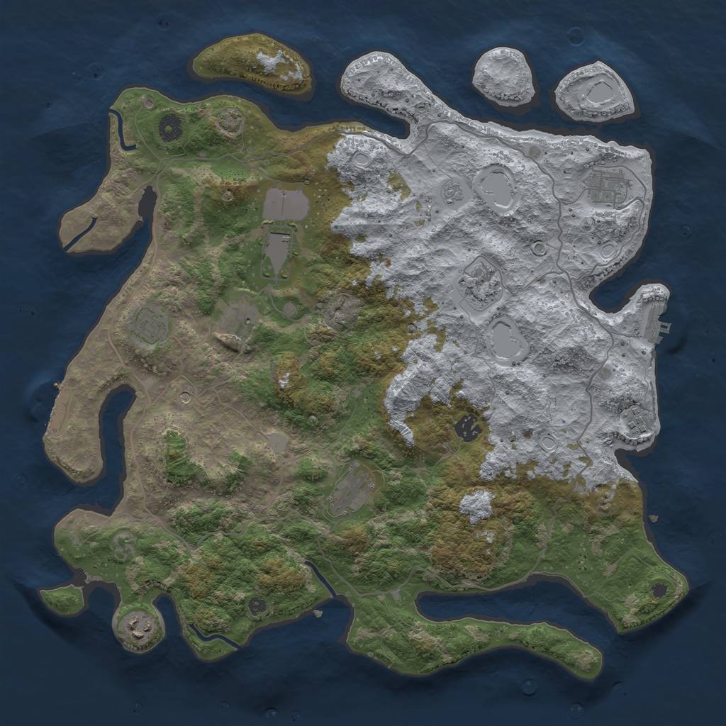 Rust Map: Procedural Map, Size: 4200, Seed: 2231, 17 Monuments
