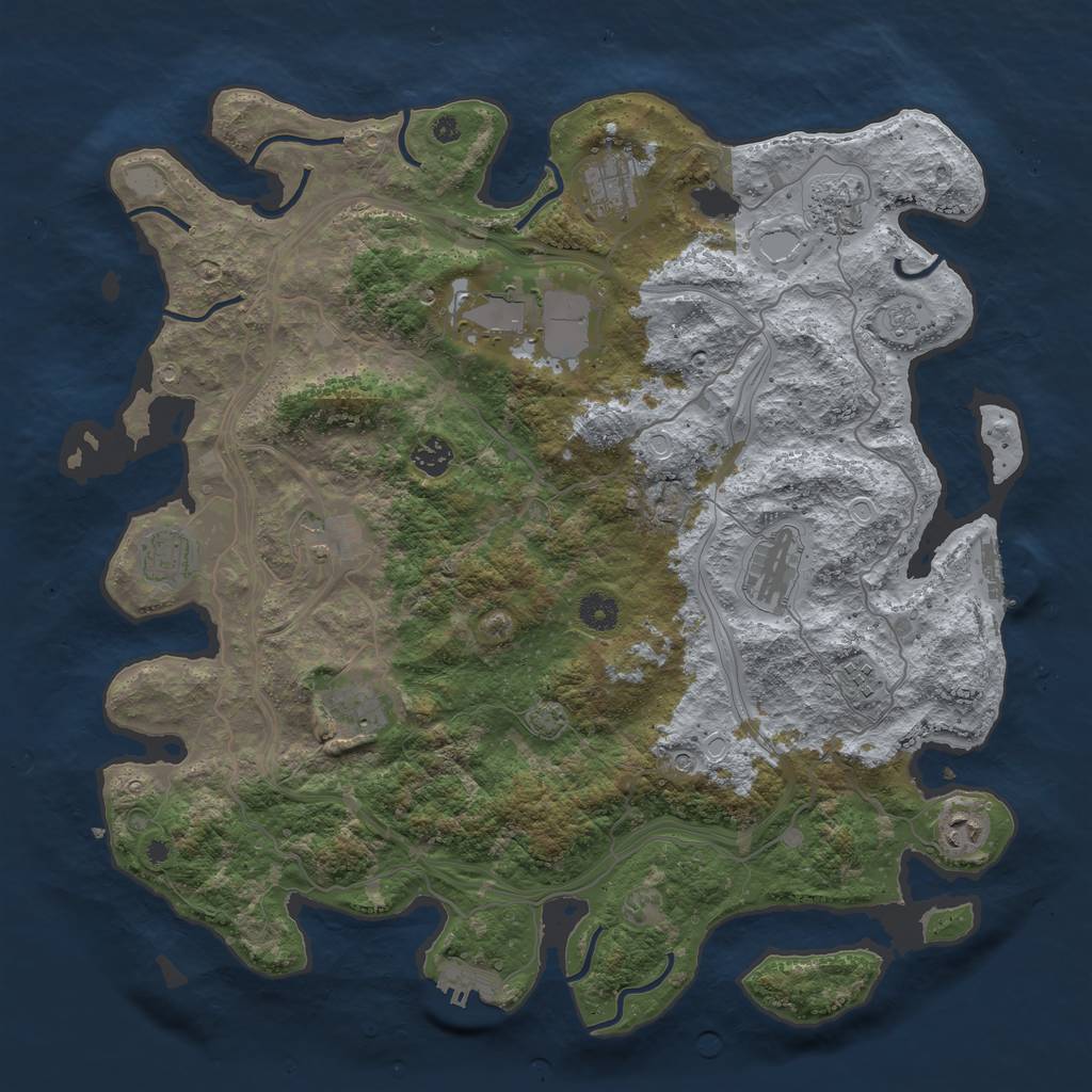 Rust Map: Procedural Map, Size: 4250, Seed: 81247589, 18 Monuments