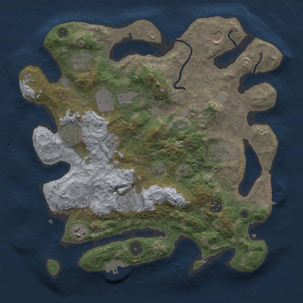 Rust Map: Procedural Map, Size: 3500, Seed: 13132872, 17 Monuments