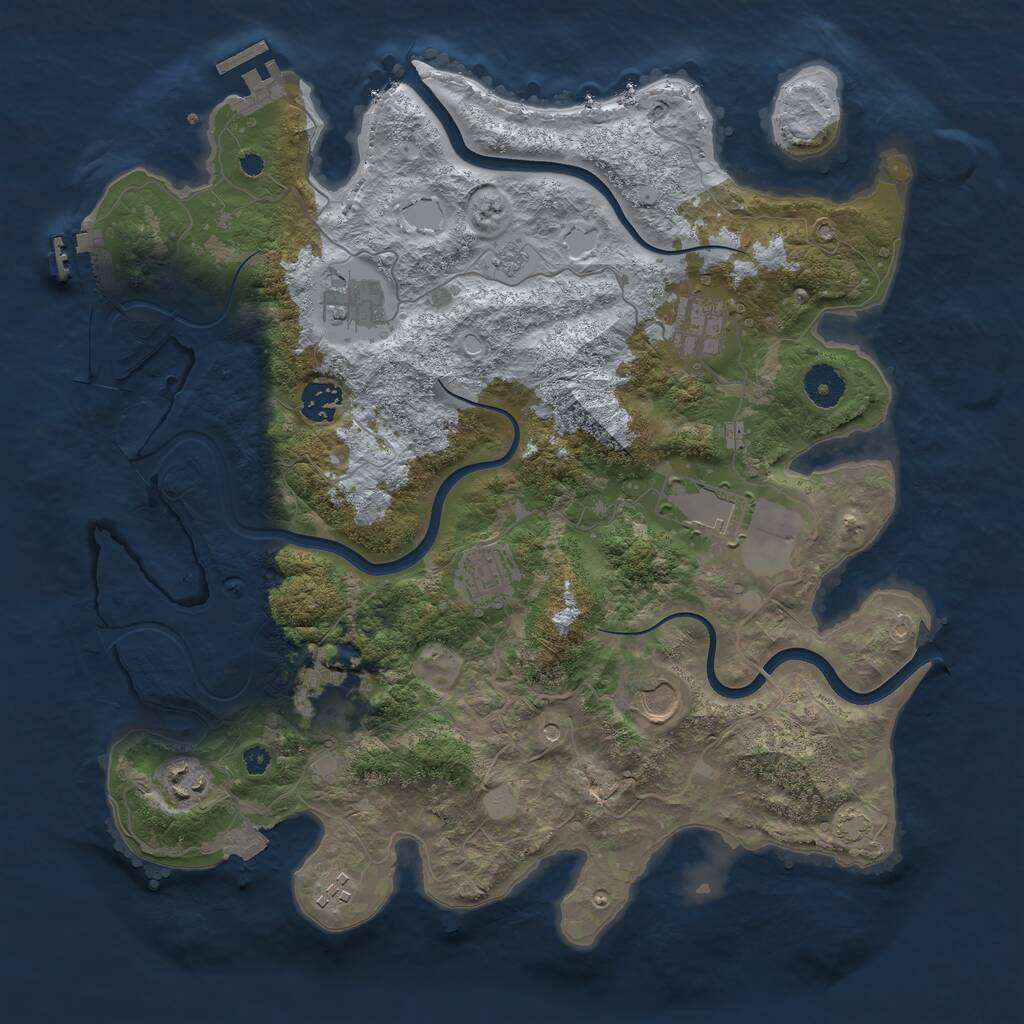 Rust Map: Procedural Map, Size: 3750, Seed: 441185361, 15 Monuments