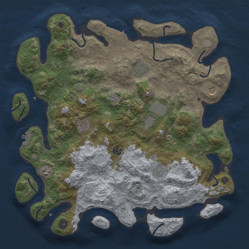 Rust Map: Procedural Map, Size: 4000, Seed: 1539627836, 16 Monuments