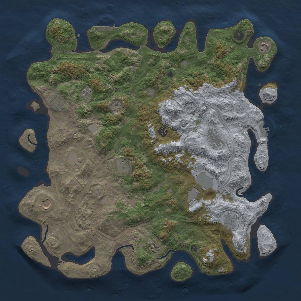 Rust Map: Procedural Map, Size: 4500, Seed: 562944721, 19 Monuments