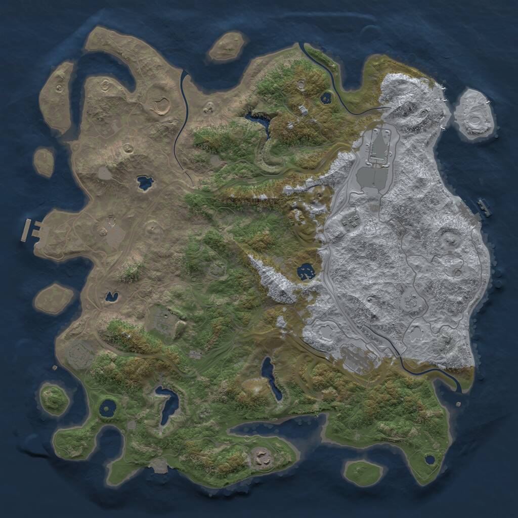 Rust Map: Procedural Map, Size: 4500, Seed: 967020854, 15 Monuments
