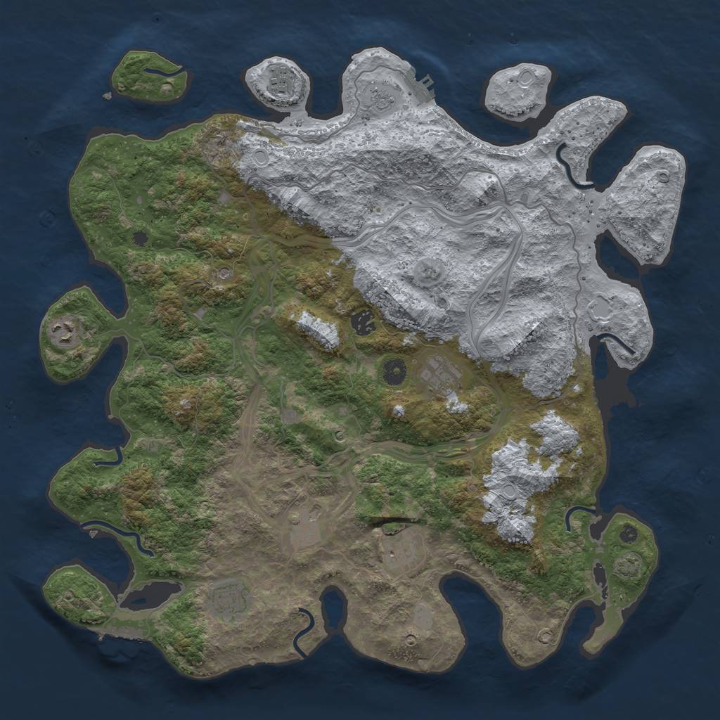 Rust Map: Procedural Map, Size: 4250, Seed: 129223744, 15 Monuments