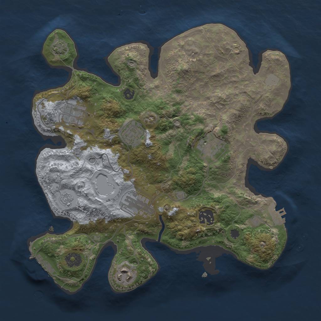 Rust Map: Procedural Map, Size: 3000, Seed: 19972, 14 Monuments