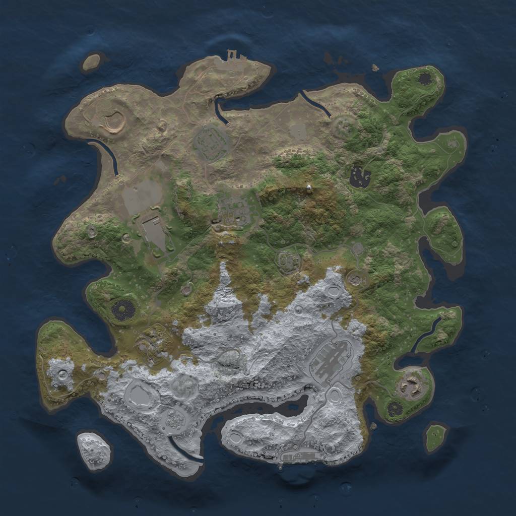 Rust Map: Procedural Map, Size: 3500, Seed: 902040314, 16 Monuments